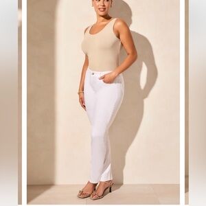 TRIBAL WOMENS SOPHIA CURVY FIT STRETCHY CASUAL
WHITE STRAIGHT LEG JEANS SZ 6